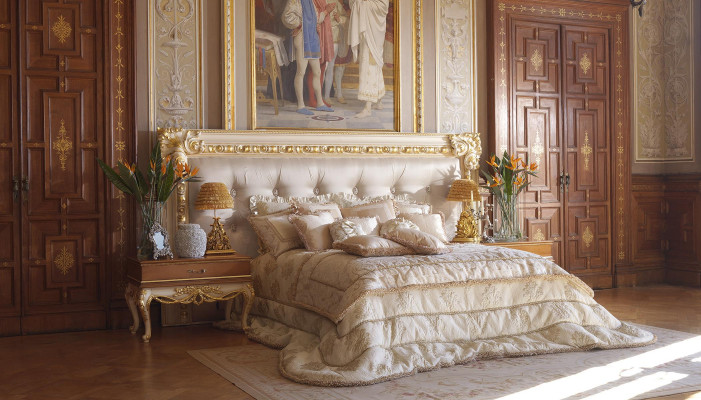 Chesterfield bed Luxe tweepersoonsbedden Italiaanse meubels Boiserie
