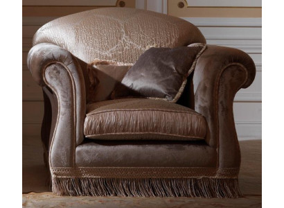 Luxe fauteuil gestoffeerde troon massief hout Italiaanse meubels eenpersoons landelijke stijl