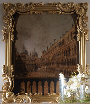 Spiegel met gesneden lijst in goud Barok Rococo Italiaanse wandspiegel Nieuw