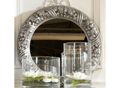 Wandspiegel Spiegel Rund Spieglein Silber Barock Rokoko Möbel Italien Holz Wandspiegel Spiegel Rond Spieglein Zilver Barok Rococo Meubels Italië Hout