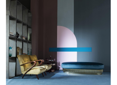 Fauteuil Woonkamer Bank Bank Stoel Bekleding Italiaanse meubels Fluweel Ontwerp