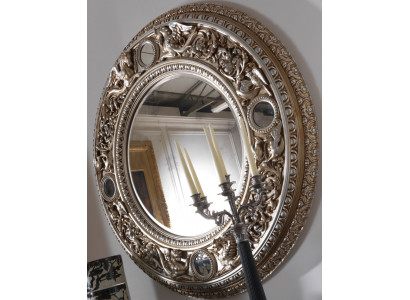 Massief houten spiegel Klassiek echt hout Italiaanse inrichting wandspiegel