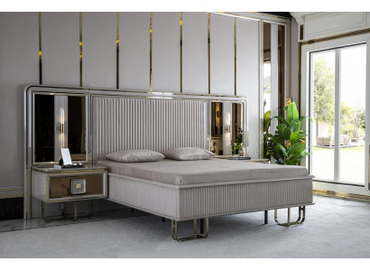Slaapkamerset Wit Bed Hout 2x Nachtkastjes Beddensets Luxe 3-delig.