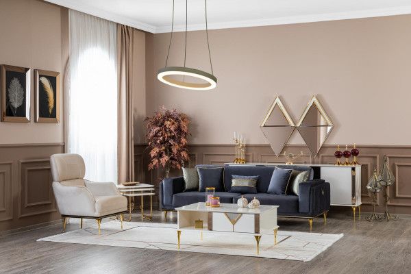 Sofaset 31 set tv-standaard textiel bekleding meubels luxe bankstel 5-delig