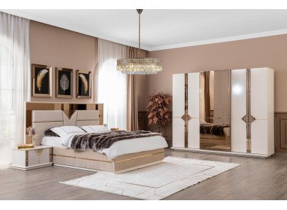 Slaapkamerset Bed 2x Nachtkastje Kledingkast 4-delig Luxe Meubilair
