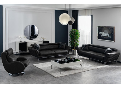 Sofaset 3-zits bank bijzettafel woonlandschap garnituur design modern 4-delig