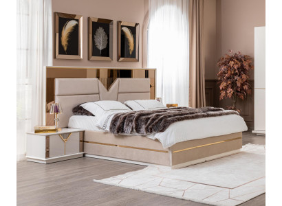 Nachtkastje Slaapkamer Luxe Meubels Hout Beige Stijl Modern Nachtkastjes
