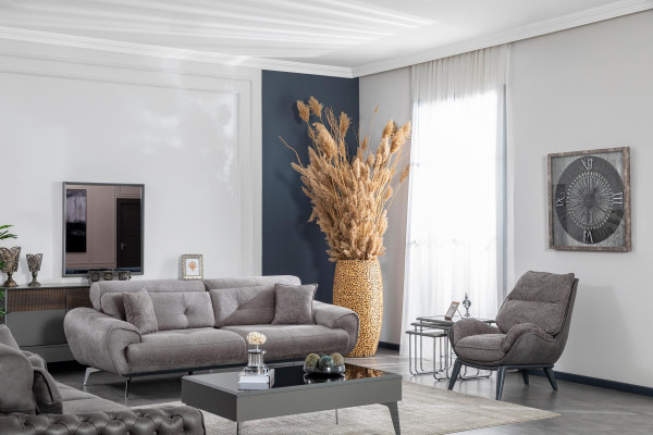 Bankstel 3+1 zits set salontafel bijzettafel design bekleding meubels