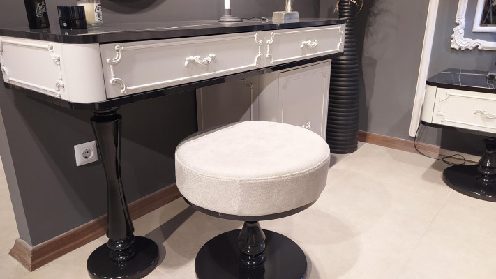 Woonkamerpoef Luxe Stijl Modern Design Meubilair Voetenbank Wit Stof