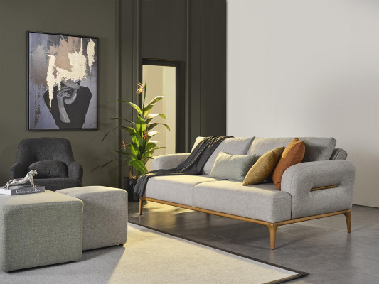 Hocker Textiel Woonkamer Luxe Modern Tafels grijs Hout Textiel Voetenbankje