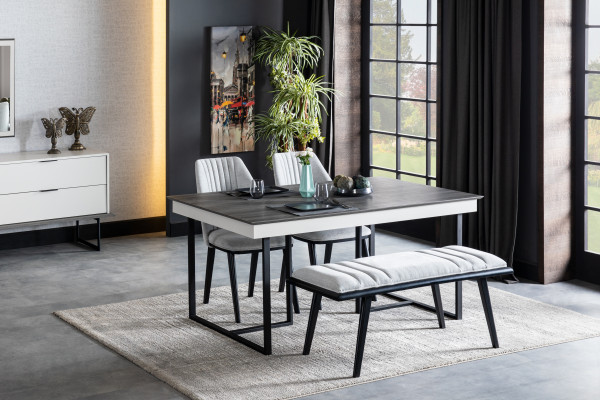 Eetkamertafel 4x stoelen 5-delig. Ontwerp meubels Modern set garnituur Nieuw
