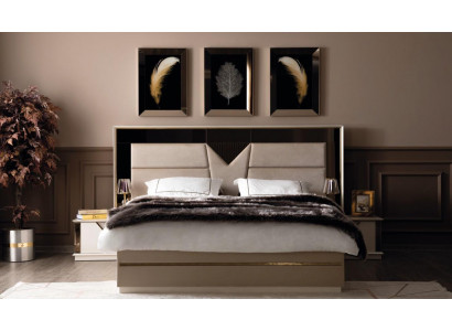 Slaapkamer set Bed 2x Nachtkastjes Hout Luxe Set 3-delig Bed Modern