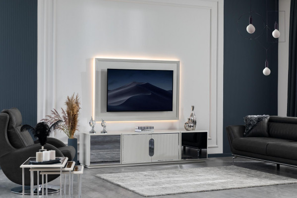 Woonkamerset TV-standaard TV-wand Lowboard Luxe design nieuw 2-delig