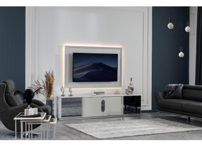 Woonkamerset TV-standaard TV-wand Lowboard Luxe design nieuw 2-delig