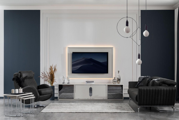 Woonkamerset TV-standaard TV-wand Lowboard Luxe design nieuw 2-delig