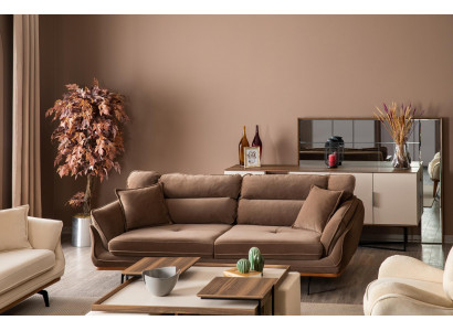 Driepersoons bank gestoffeerde bank meubels banken woonkamer driezits textiel stof.
