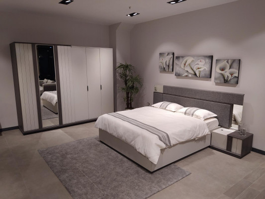 Slaapkamer meubels Houten kledingkast Moderne kast Grijs 260cm Loft