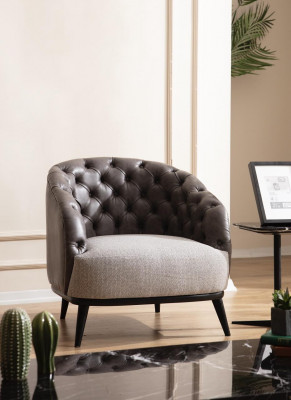 Luxe fauteuil Chesterfield eenzitter bank meubels lounge clubbank 1-zits