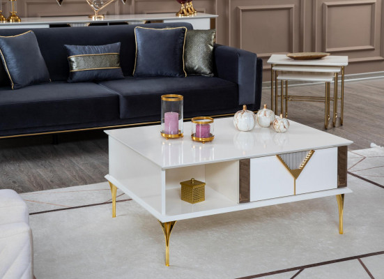 Salontafel Woonkamer Hout Ontwerp Luxe Meubels Nieuw Wit Stijl Modern.