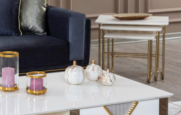 Bijzettafel Woonkamer Luxe Design Nieuw Modern Wit Materiaal Hout