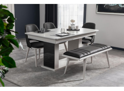 Bank nieuw voor een moderne luxe eetkamer Zwart houten meubilair Nieuw