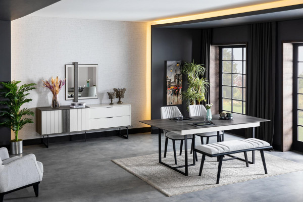 Designer eetkamerstoel Grijze armstoelen Keukenstoelen Stoelen Armstoelen