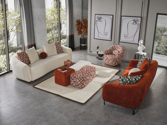 Poef bekleding nieuw Ontwerp Luxe beige Woonkamer Stijl Modern