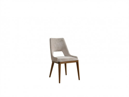 Stoel Eetkamer Modern Hout Luxe Stof Ontwerp Nieuw Bekleding Beige