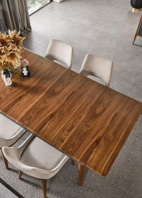 Tafel 4x Stoelen 8-delig Eetkamerset Groep Garnituur Zitgroep Bruin