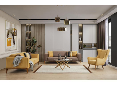 Sofa set 431-zits ontwerp sofa's gestoffeerde banken textiel luxe nieuw