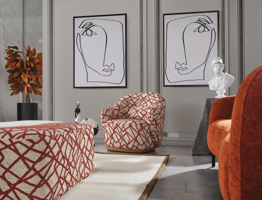 Sofa set 4-zits 3x voetenbank 5-dlg design woonkamer compleet set