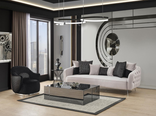 Sofagroep 4-zits salontafel Compleet set Designer 3-delig woonkamer