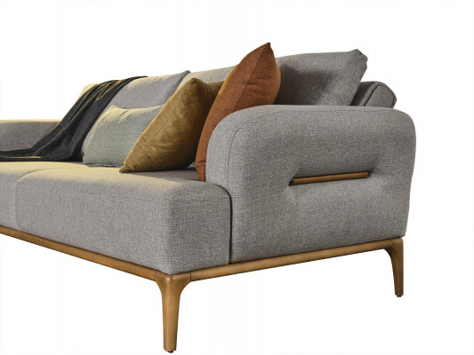 Sofa set 3-zits 2x voetenbank 4-delig. Woonkamer nieuw grijs modern