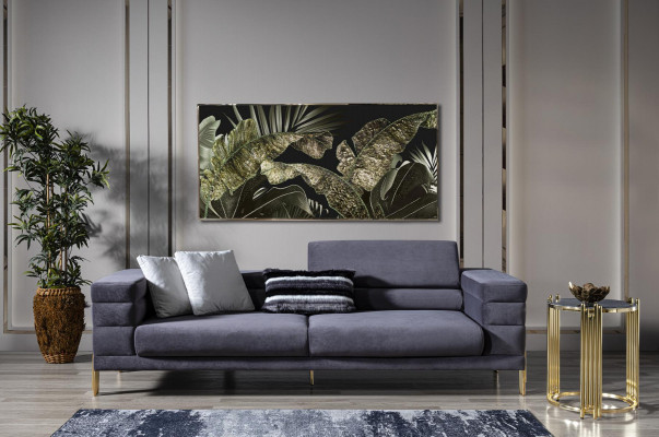 Bankstel 3+1 zits set design gestoffeerde banken Moderne nieuwe Blauw