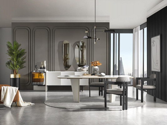 Moderne woonkamer dressoir spiegel hout meubels luxe stijl Modern 2-delig nieuw