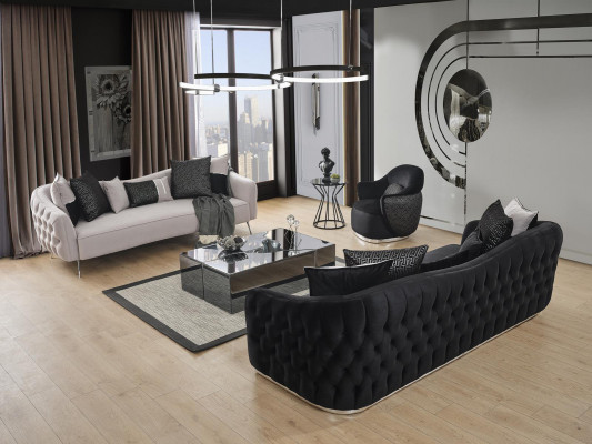 Sofa 3-zits bank Moderne Luxe Bekleding Woonkamer Textiel Wit Nieuw