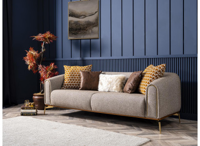 Bank 3-zitsbank Driezits Luxe Woonkamer Stijl Modern Grijs Metaal
