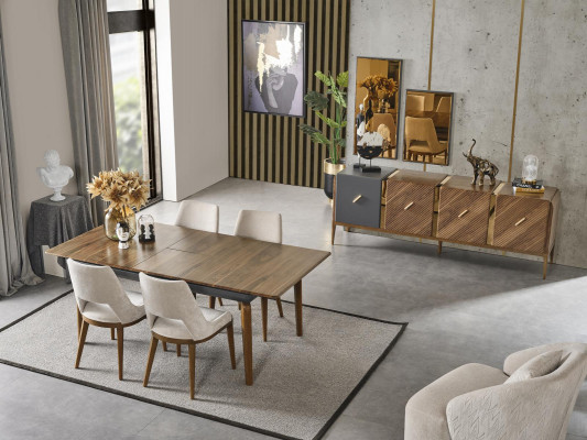 Eetkamertafel Hout Luxe Meubels Stijl Moderne bruine houten tafels