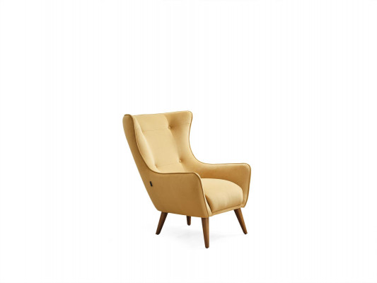 Woonkamer fauteuil design bank luxe lounge bekleding club disco geel.