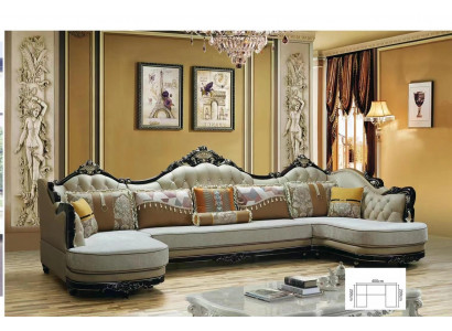 Sofa woonlandschap hoekbank bank gestoffeerde bank hout textiel bankstellen.