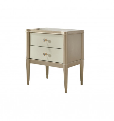 Nachtkastje bijzettafel tafel hout tafels meubels nachtkastjes beige slaapkamer