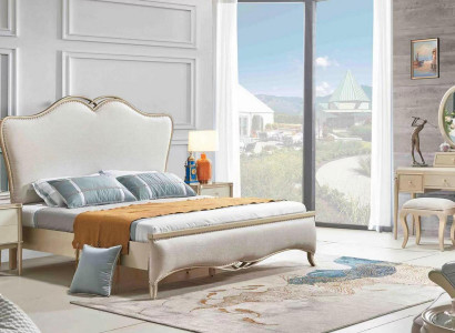 Bed + 2x bedside tables 3-piece bedroom set design modern luxury 180x200 cm New