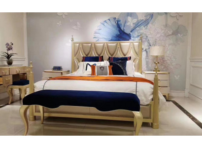 Ontwerp slaapkamer bed luxe dubbele bedden hout modern gestoffeerde meubels 180x200cm