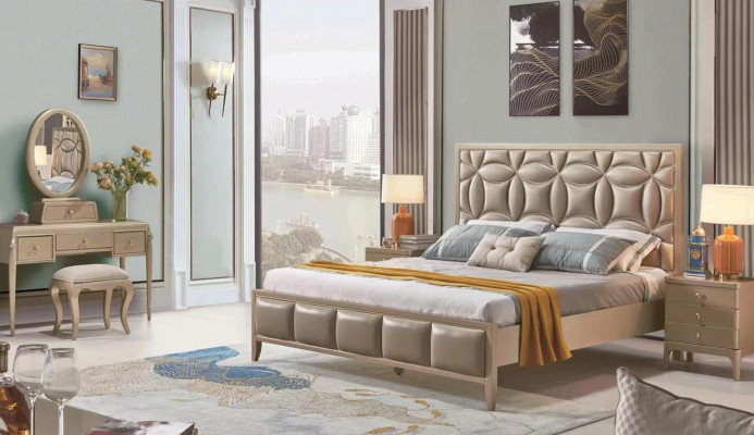 Bekleding Beige Tweepersoonsbedden Bed Bedden Tweepersoonsbed Slaapkamer