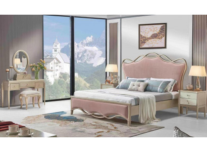 Ontwerp slaapkamerbed luxe bedden leer roze dubbele bekleding meubels textiel nieuw
