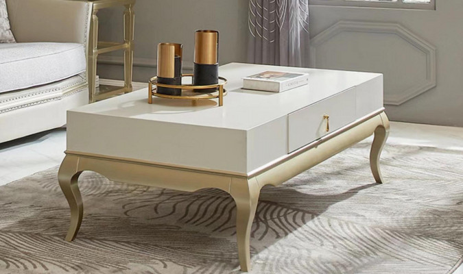 Salontafel Tafel Bijzettafel Woonkamertafel Hout Wit Houten tafel