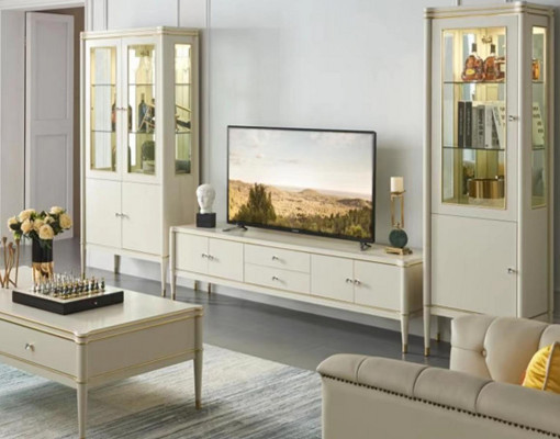 Ontwerp woonkamer wand dressoir 2x kast rtv laag dressoir dressoir 3-delige set.