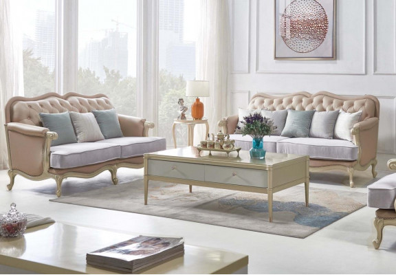 Beige Chesterfield bankstel 3+2 zits Designer woonkamer banken 2-delig set