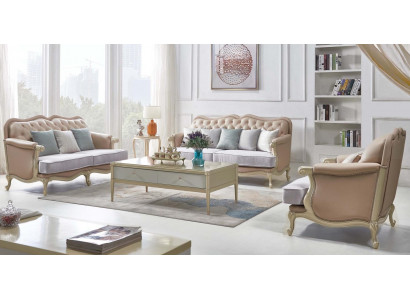Rosa meubelbankstel bank 3 2 1 zits woonkamer design 3-delig.