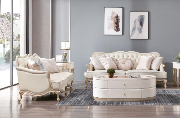 Klassieke Chesterfield bank 3+2 zits bank bankstellen meubels Beige